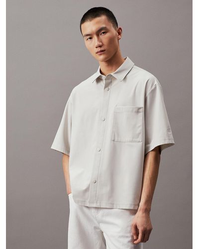 Calvin Klein Relaxed Jersey Short Sleeve Shirt - White