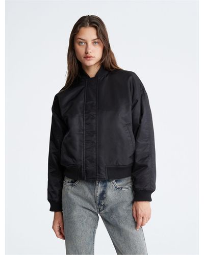 Calvin Klein Nylon Bomber Jacket - Black
