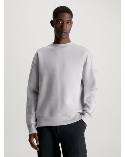 Calvin Klein Soft Fleece Badge Sweatshirt - Grey
