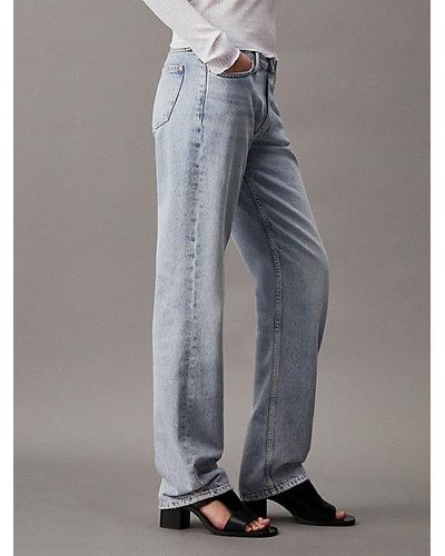 Calvin Klein Low Rise Straight Jeans - Azul
