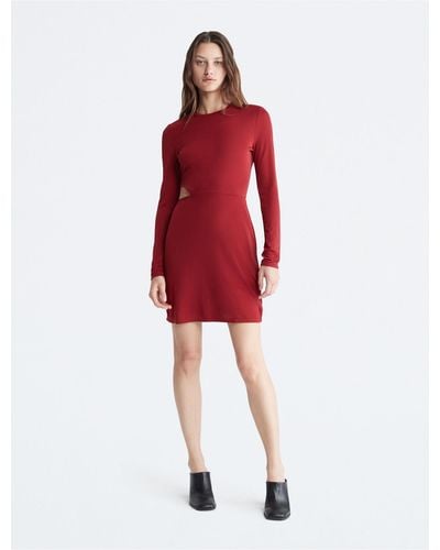 Calvin Klein Cut Out Mini Dress - Red