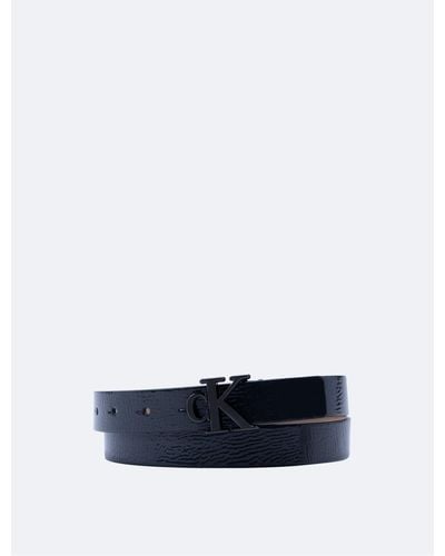 Calvin Klein Slim Monogram Logo Belt - Blue