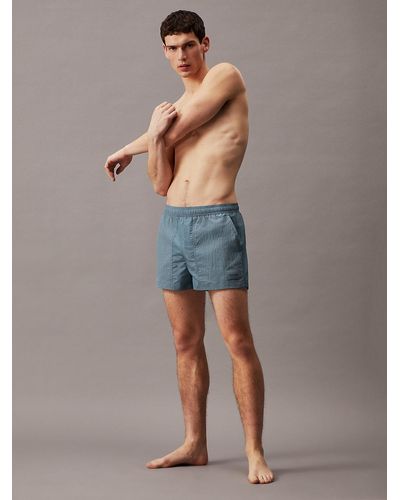 Calvin Klein Short de bain court indéchirable avec cordon de serrage - Bleu