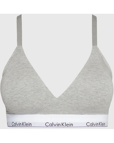 Calvin Klein Soutien-gorge triangle grande taille - Modern Cotton - Gris