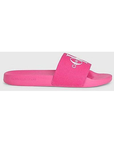 Calvin Klein Slippers aus Canvas - Pink
