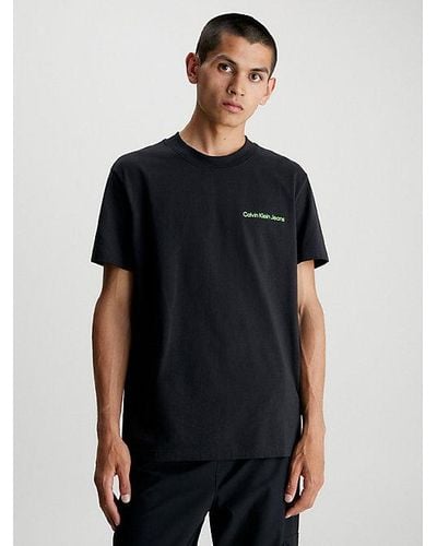 Calvin Klein T-shirt Met Logo Tape - Zwart