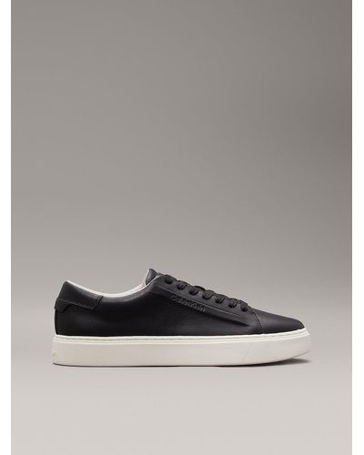 Calvin Klein Leather Trainers - Grey