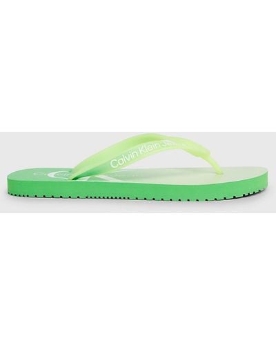 Calvin Klein Gradient Flip Flops - Green