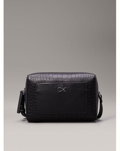 Calvin Klein Crocodile Crossbody Bag - Black