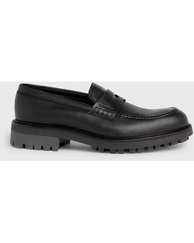 Calvin Klein Leather Loafers - Black