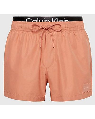 Calvin Klein Bañador corto con cinturilla doble - Steel - Blanco