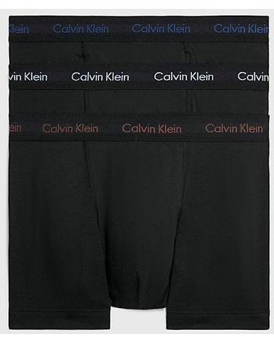 Calvin Klein Hombre Pack de 3 Bóxers Trunks Algodón con Stretch - Negro