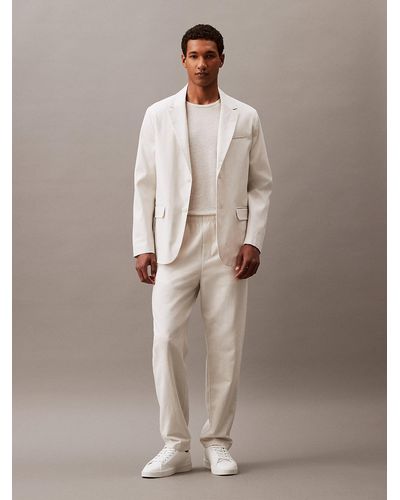 Calvin Klein Pantalon en lin à enfiler - Marron