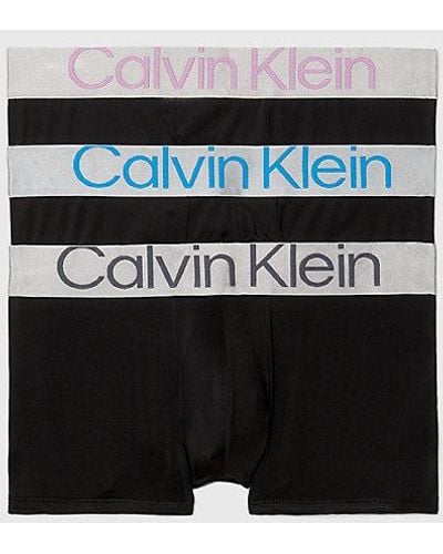 Calvin Klein Hombre Pack de 3 Bóxers Low Rise Trunks con Stretch - Azul