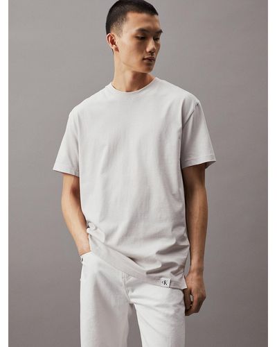 Calvin Klein T-shirt long relaxed en coton - Blanc