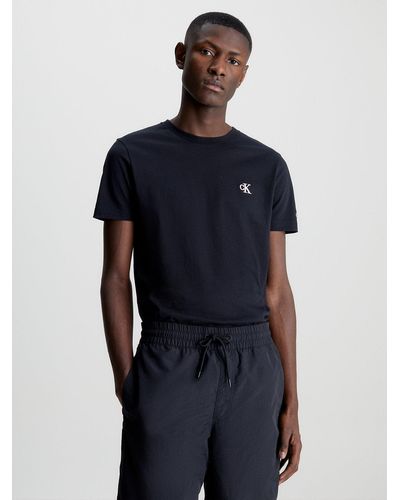 Calvin Klein Slim Organic Cotton T-shirt - - Black - Men - XXL - Bleu