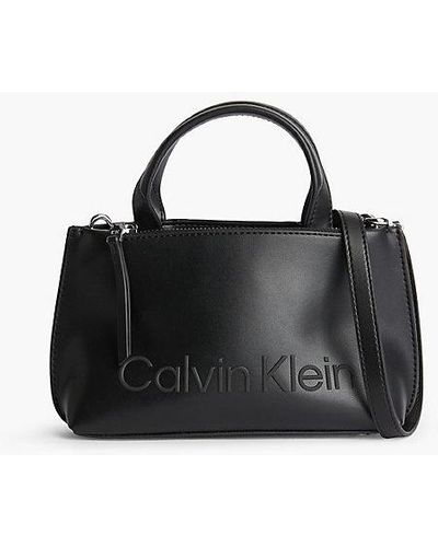Calvin Klein Mini-Shopper aus recyceltem Material - Schwarz