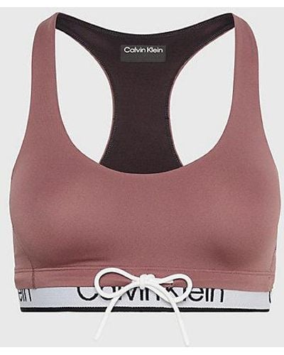Calvin Klein Dubbele Onderband Medium Impact Sportbeha - Roze