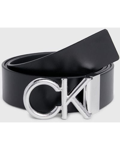 Calvin Klein Leather Logo Belt - White