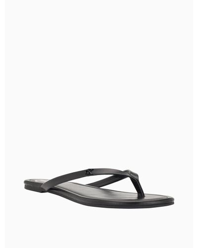 Calvin Klein Solid T-strap Sandal - White