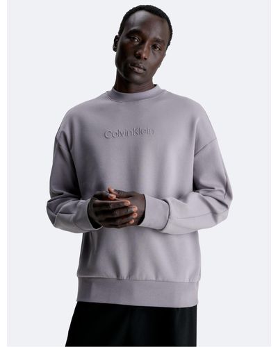Calvin Klein Embossed Logo Crewneck Sweatshirt - Grey