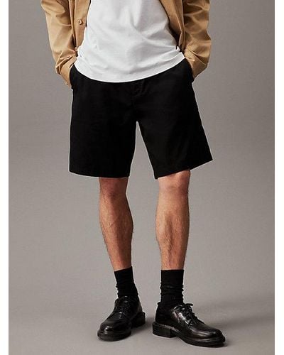 Calvin Klein Lässige Shorts aus Lyocell-Mischung - Schwarz