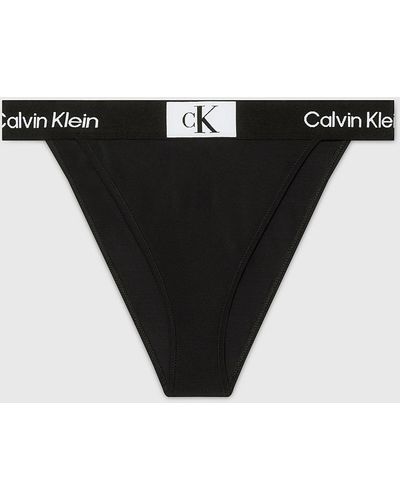 Calvin Klein High Waisted Bikini Bottoms - Ck96 in Blue