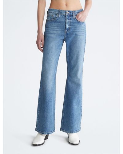 Calvin Klein High Rise Flared Jeans - Blue