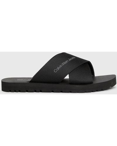 Calvin Klein Sandales en toile - Noir