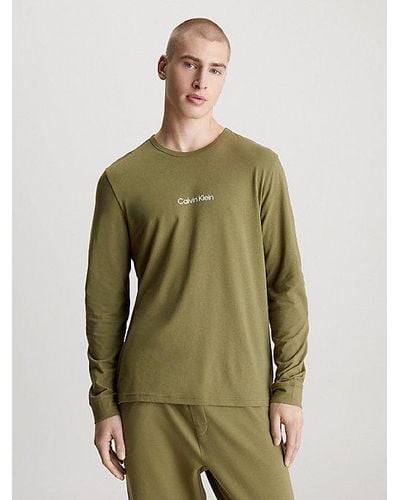 Calvin Klein Lounge T-shirt Met Lange Mouwen - Modern Structure - Groen