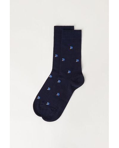 Calzedonia ’S All-Over Pattern Short Socks - Blue
