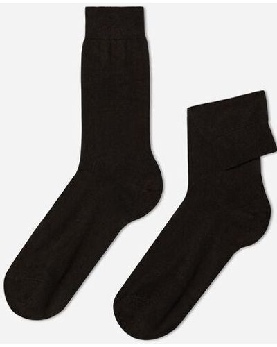 Calzedonia Men's Crew Socks With Cashmere - Black