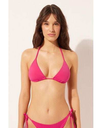 Calzedonia Slide Triangle Bikini Top Indonesia - Pink