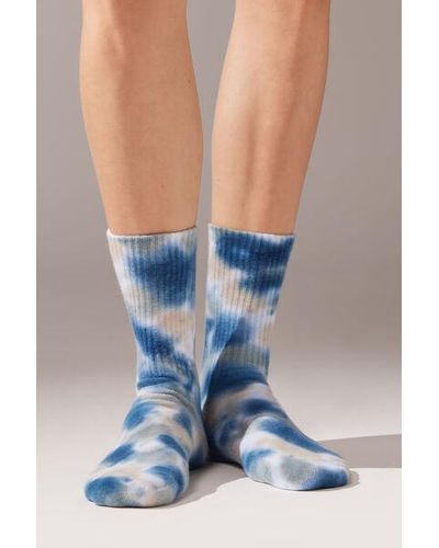 Calzedonia Tie Dye Short Sport Socks - Blue