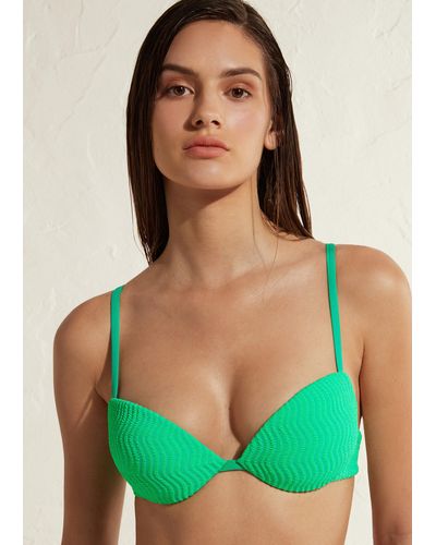 Calzedonia Padded Push-up Bikini Top Mykonos - Green