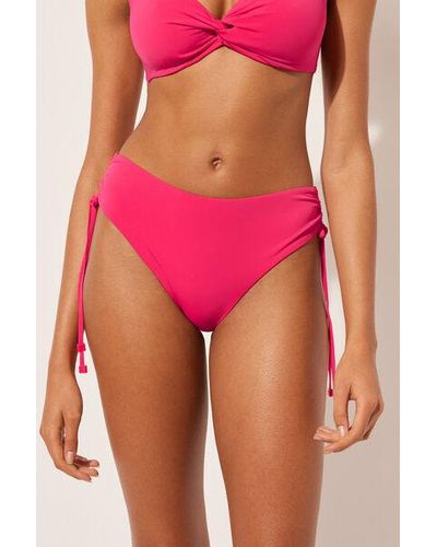 Calzedonia Drawstring High-Waisted Bikini Bottoms Indonesia - Pink