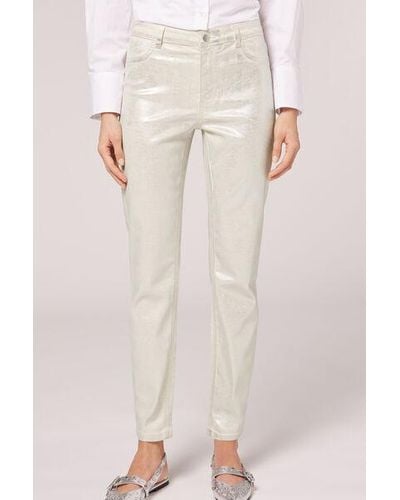 Calzedonia Laminated Effect Stretch Jeans - White
