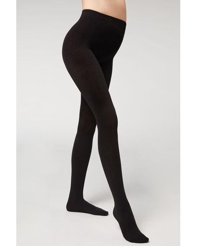 Calzedonia Maternity Opaque Tights With Cashmere - Black