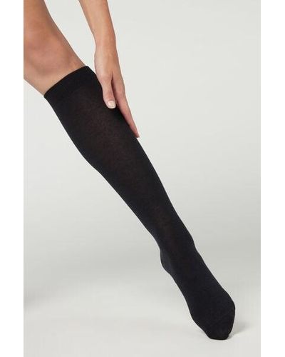 Calzedonia Tall Wool And Cotton Socks - Blue