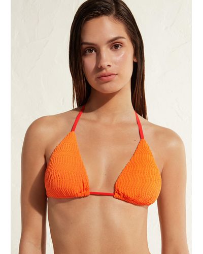 Calzedonia Triangle String Swimsuit Top Mykonos - Orange
