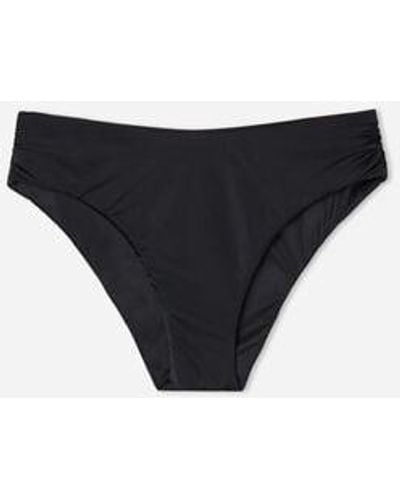Calzedonia High-Waist Bikini Bottoms Shiny Satin - Black