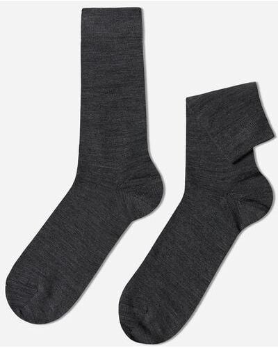Calzedonia Men's Wool And Cotton Crew Socks - Grey