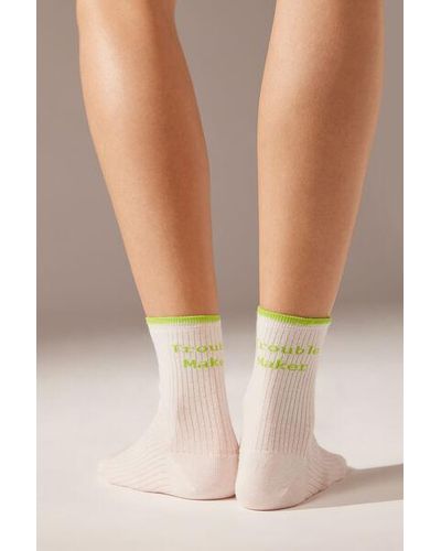 Calzedonia Drama Style Short Socks - White