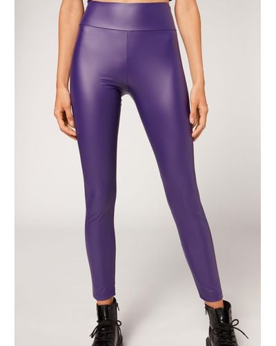 Calzedonia Total shaper thermal leather effect leggings #inspired