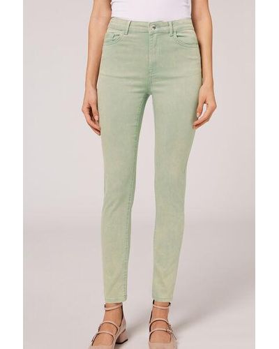 Calzedonia Soft Touch High-Waist Skinny Push-Up Jeans - Green