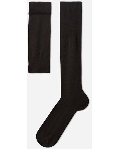 Calzedonia Men's Long Socks With Cashmere - Brown