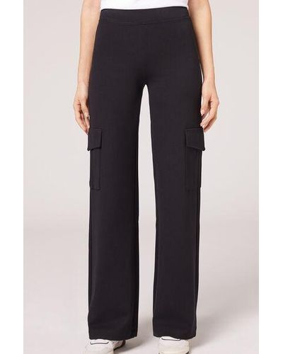 Calzedonia Milano Knit Cargo Trousers - Blue