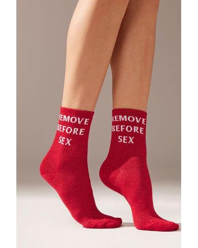 Calzedonia Funny Style Short Socks - Red