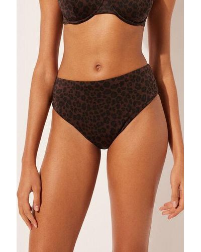 Calzedonia Slimming High-Waisted Bikini Bottoms Caimanera - Black