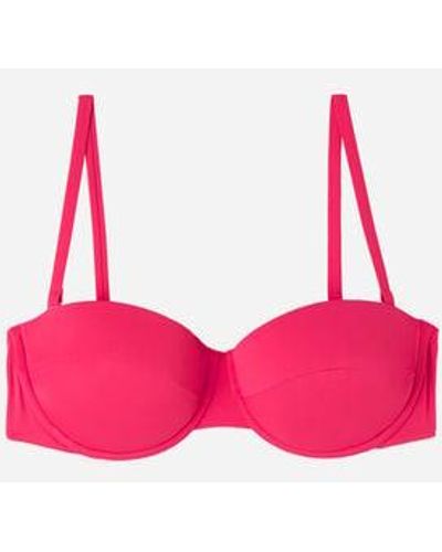 Calzedonia Lightly Padded Balconette Bandeau Bikini Top Indonesia - Pink